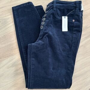 Navy Pilcro velvet/mini cord jeggings, NWT, Anthropologie, 29 (runs small)